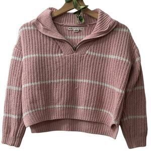 STAR & LILY Pink and White Striped Cowl Sweater SIZE XL14 16 Girl’s Women's 2 4